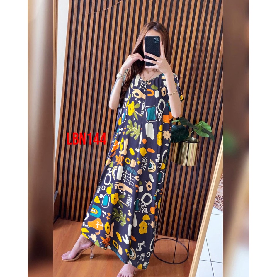 Daster Panjang Busui Semata Kaki Rinrin Collection-LBN144