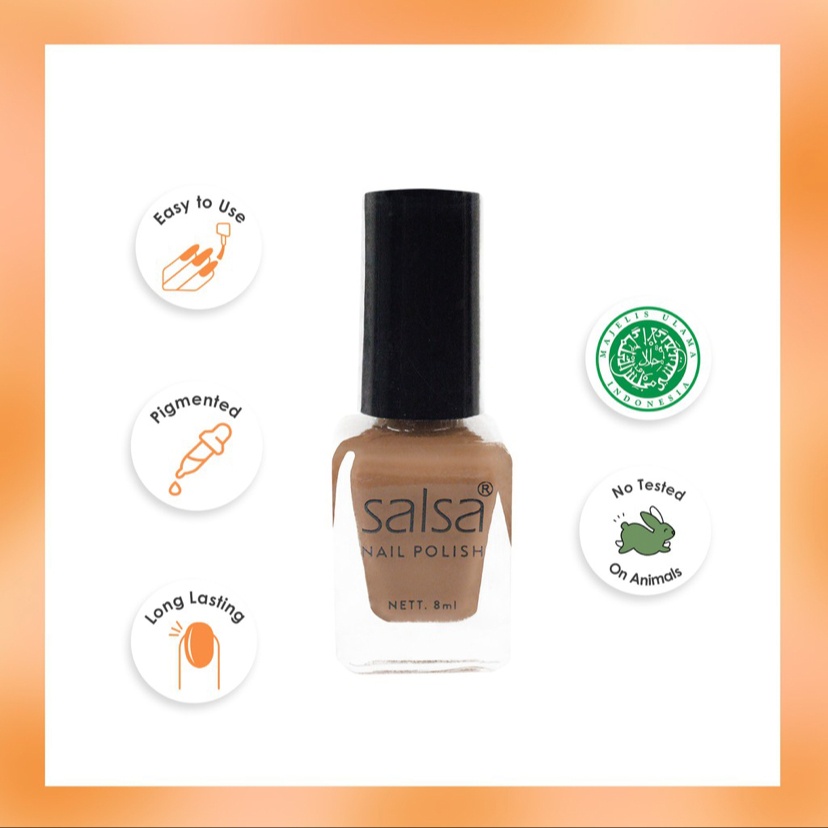 SALSA Nail Polish Nude 2 - Kutek Tahan Lama Cat Kuku | Paket isi 6