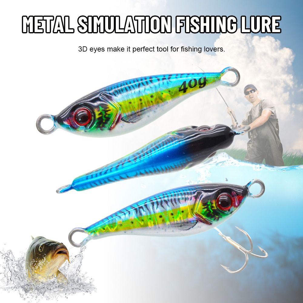 Top Metal Simulasi Umpan Pancing Ikan Kecil Simulasi Ikan Kecil Kait Bass Ganda Warna-Warni Memimpin Casting