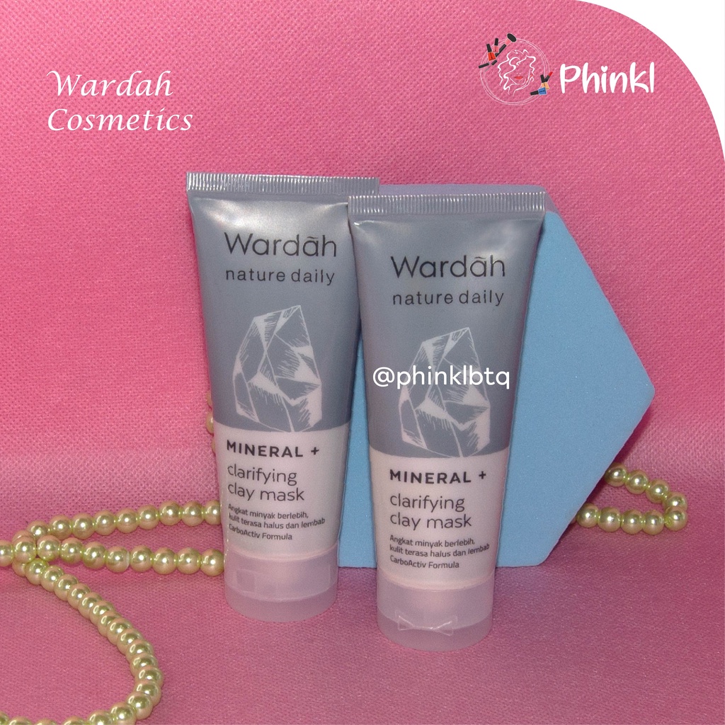 `ღ´ PHINKL `ღ´  ᘺᗩᖇᕲᗩᕼ Wardah Mineral Clarifying Clay Mask oil control anti radikal bebas untuk angkat komedo sel kulit mati mencerahkan memutihkan