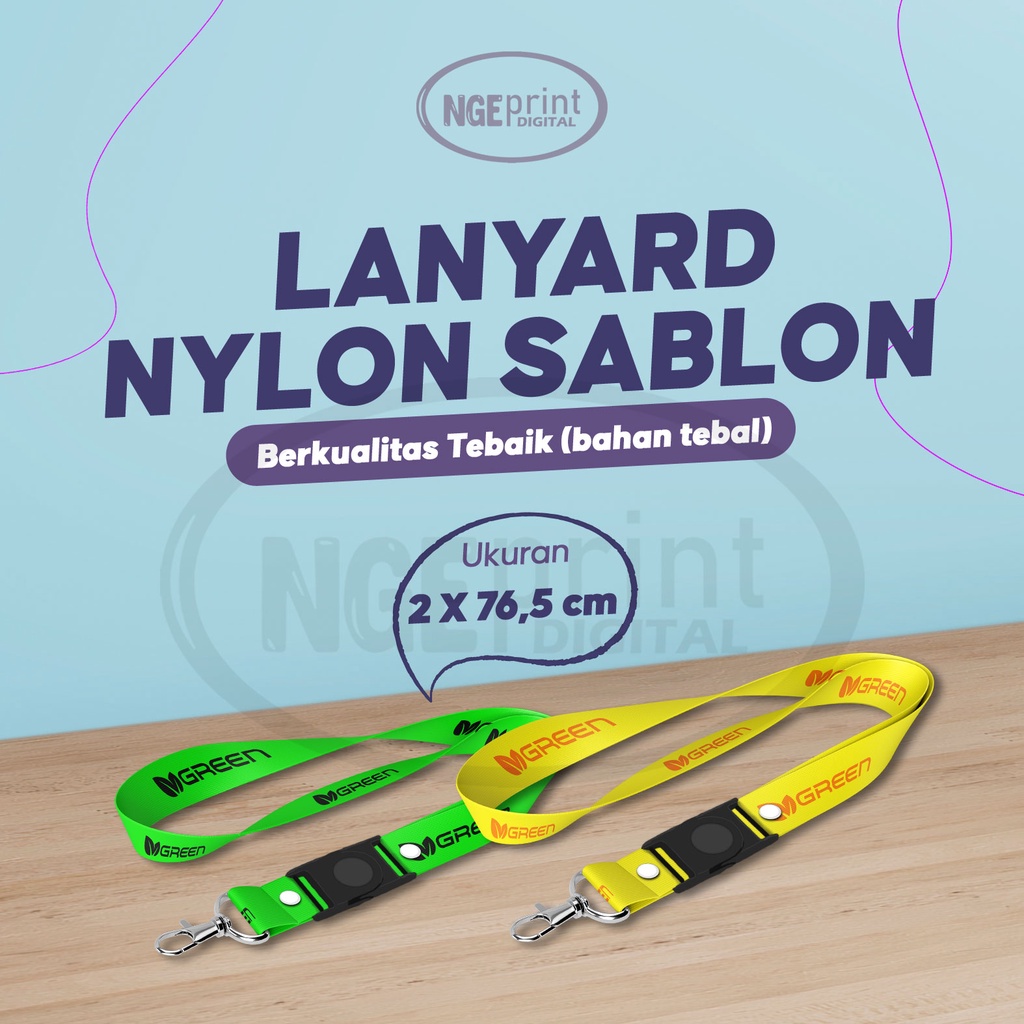 

[SABLON] Lanyard Nilon Sablon 1 Sisi / Tali ID Card Nilon Sablon 2 cm / Gantungan ID Card Nilon Sablon 2 cm