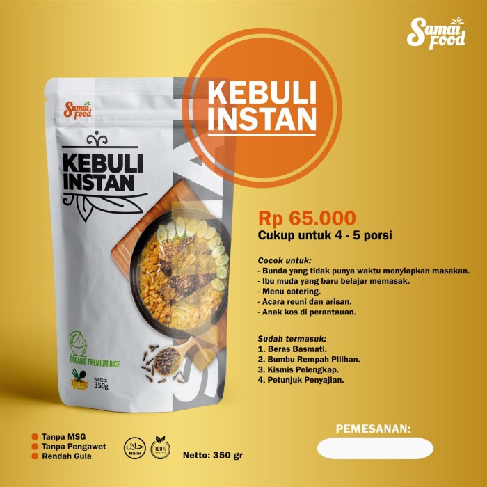 

⭐BISA COD⭐ bumbu kebuli instan plus beras basmati premium samai food