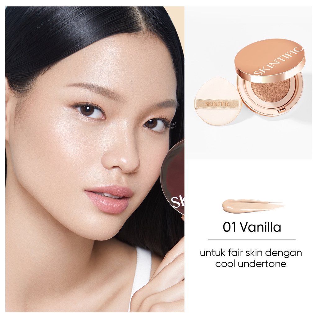 SKINTIFIC Cover All Perfect Cushion High Coverage Poreless Flawless Foundation 24H Long-lasting SPF35 PA++++