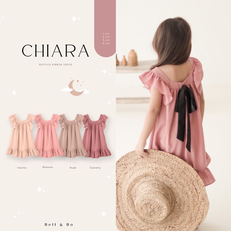 Bell &amp; Bo CHIARA Dress Ruffle Ribbon 1-4y / Dress Anak