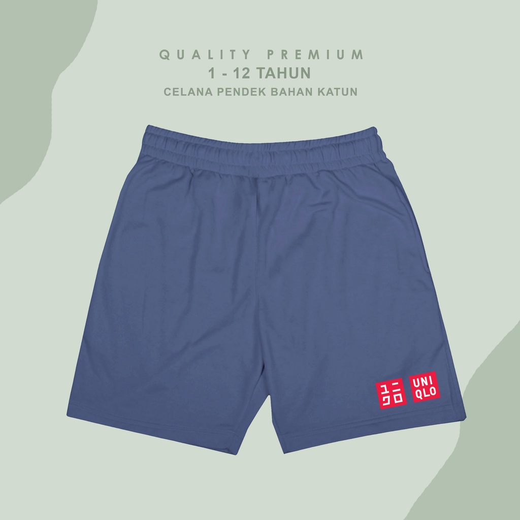 Celana pendek anak umur 1-12 tahun uni-qlo bahan katun