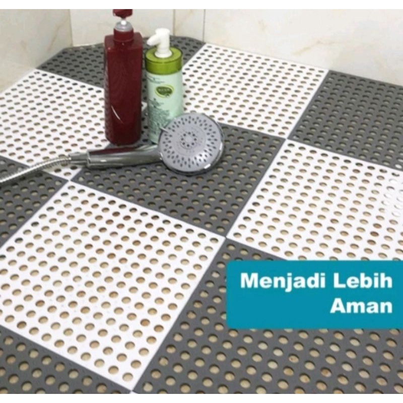 KESET LANTAI TOILET ANTI SLIP POLKADOT/KARPET KAMAR MANDI ANTI LICIN/ALAS KAMAR MANDI