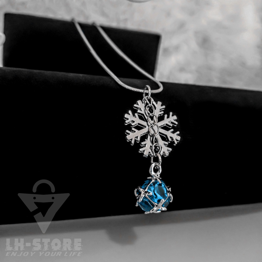 New Year's Edition Snow Pendant Necklace with your choice of stainless Sapphire Crystal or Emerald