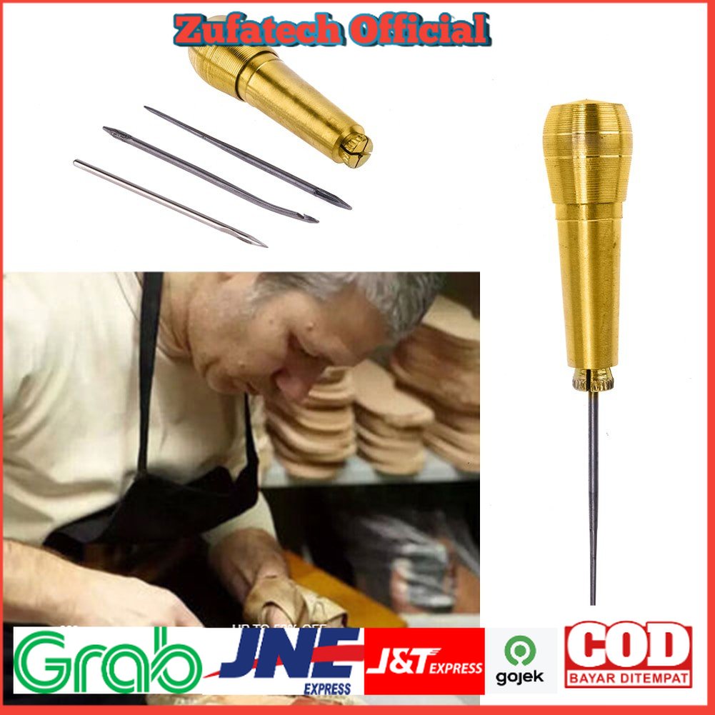 ICOBBLER Alat Jahit Sepatu Canvas Kulit Sewing Shoes Repair Stitcher Tool - RX069 - Golden