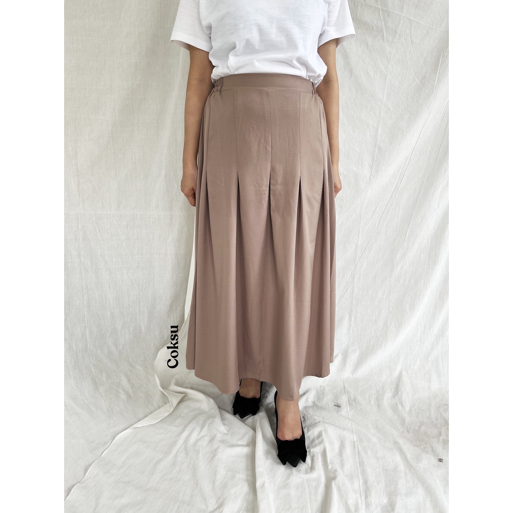 CORLA SKIRT - ROK LIPIT PLISKET POLOS BASIC BAHAN SHAKILA PREMIUM