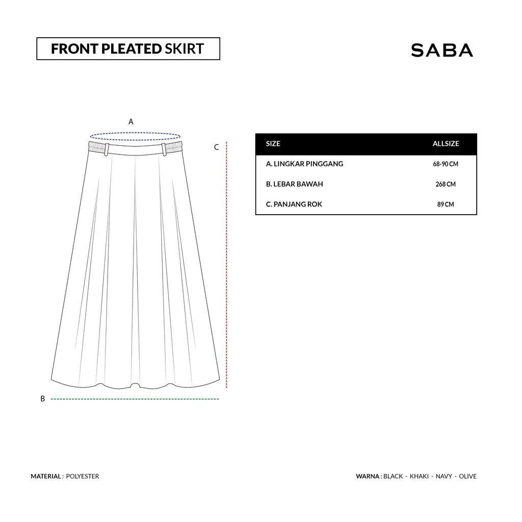 Saba Front Pleated Skirt