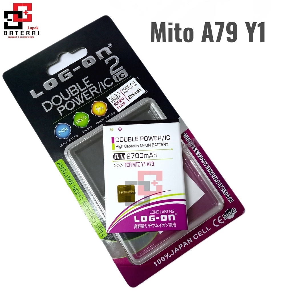 LOG - ON Baterai Mito A79 Y1 (BA000139) Double IC Protection Battery Batre | Original Logon