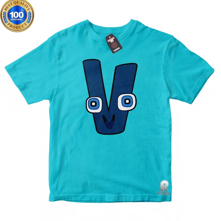 BAJU ANAK KAOS ATASAN ANAK KARAKTER V ALPHABET LORE UNISEX Bahan COTTUN (FREE NAMA)