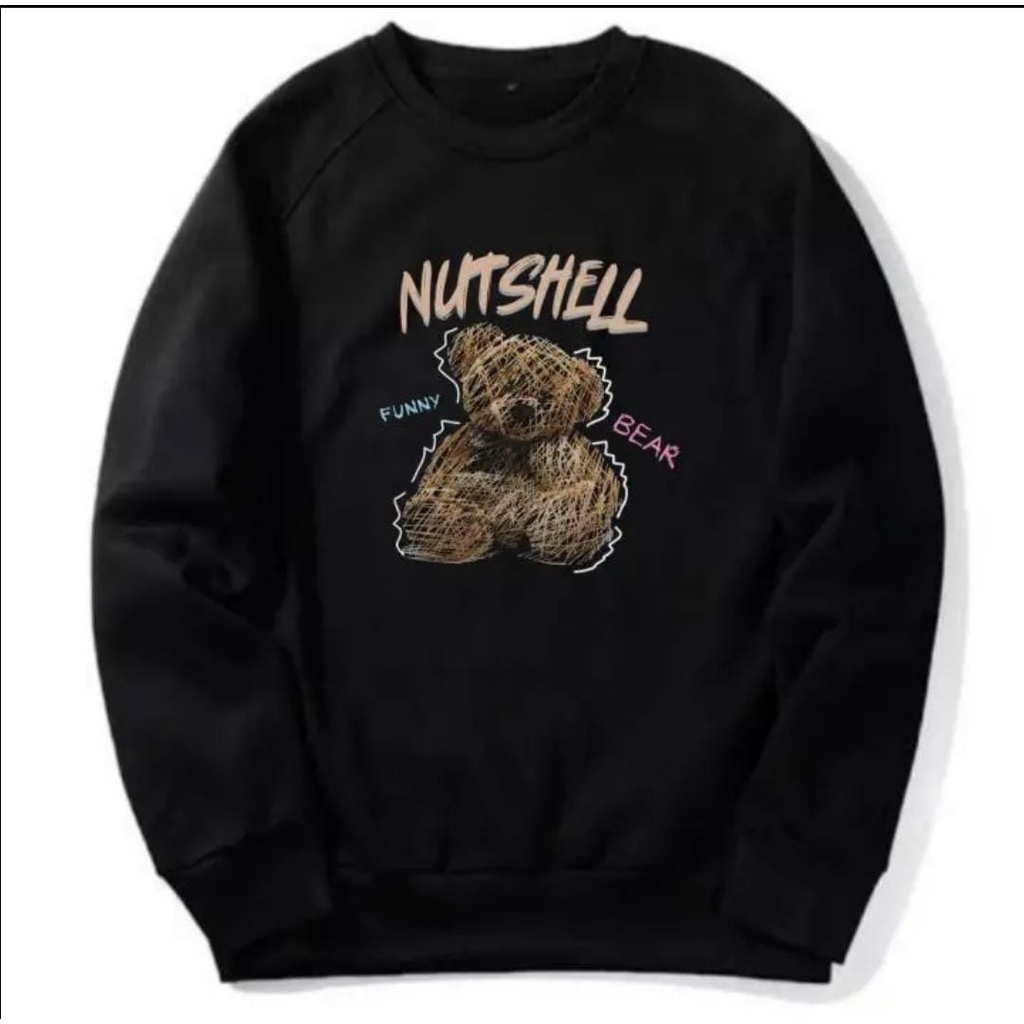 SWEATER UNISEX CREWNECK NUTSHELL SIZE M - XXL / SWEATER HALUS TEBAL