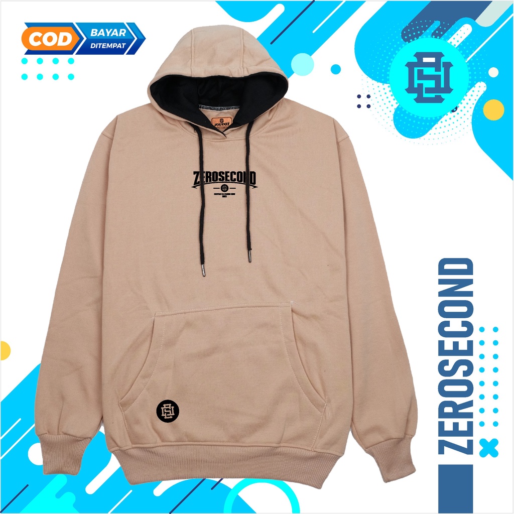 Zero.Second Sweater Hoodie Pria Autentic Logo ZS Warna Kuning Bahan Catton Flecee Gramasi 280S Permium Tebal Full Varisn Warna