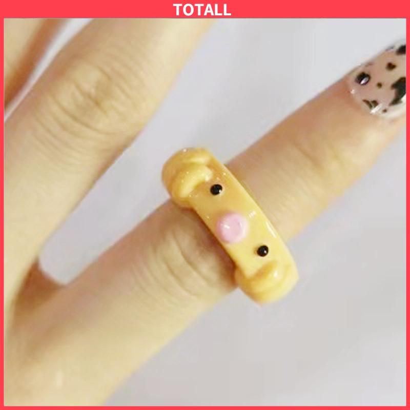 COD Cincin Resin Gurita Warna Permen Kartun Temperamen Sederhana Kreatif Wanita-Totall