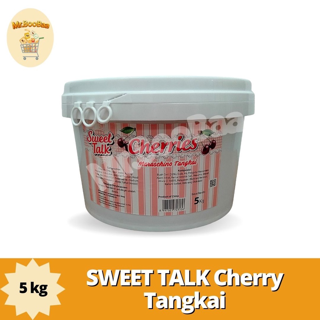 SWEET TALK Cherries 5kg - Red Cherry Maraschino Tangkai - Buah Ceri Tangkai