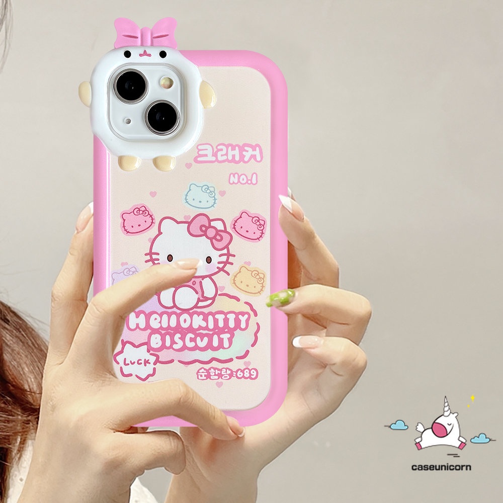 Redmi A1+9T 9 9A 10 10A 10C 9C NFC Note 10s 8 9 11 11Pro+10 11s 10Pro Mi 11Lite POCO M3 X3 NFC Pro Lucu Hello Kitty Kartun 3D Bow Little Monster Lens Soft Case