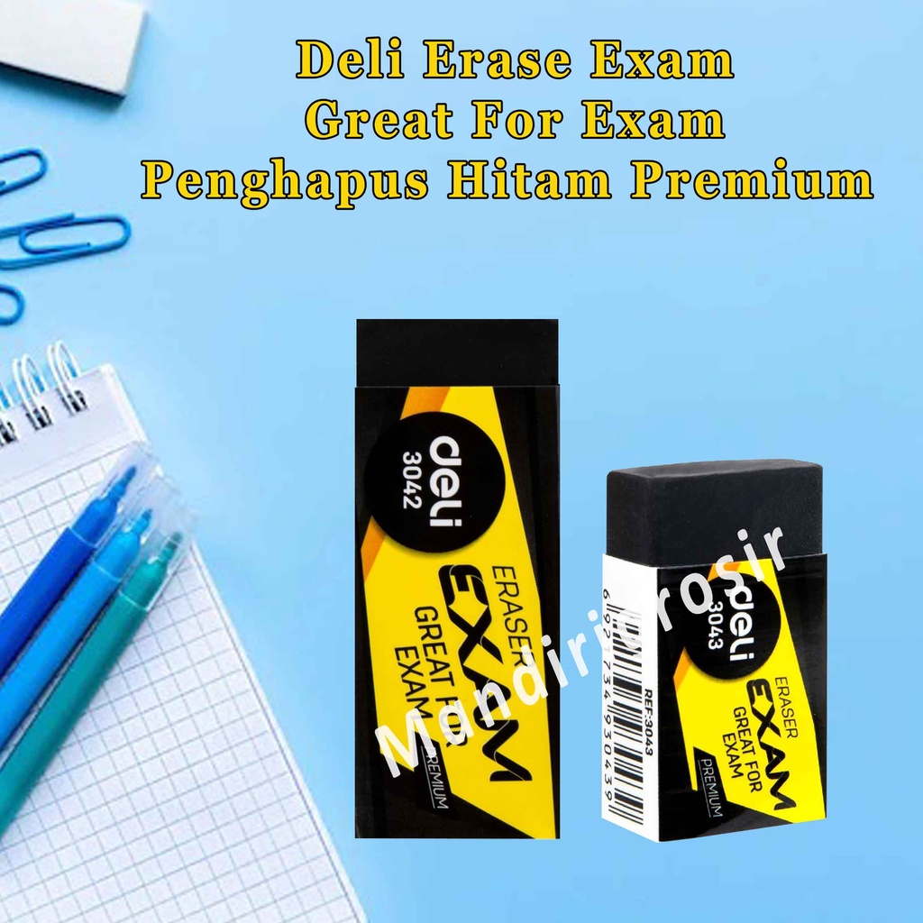 Eraser Exam * DELI * Great For Exam * Penghapus Pensil Premium