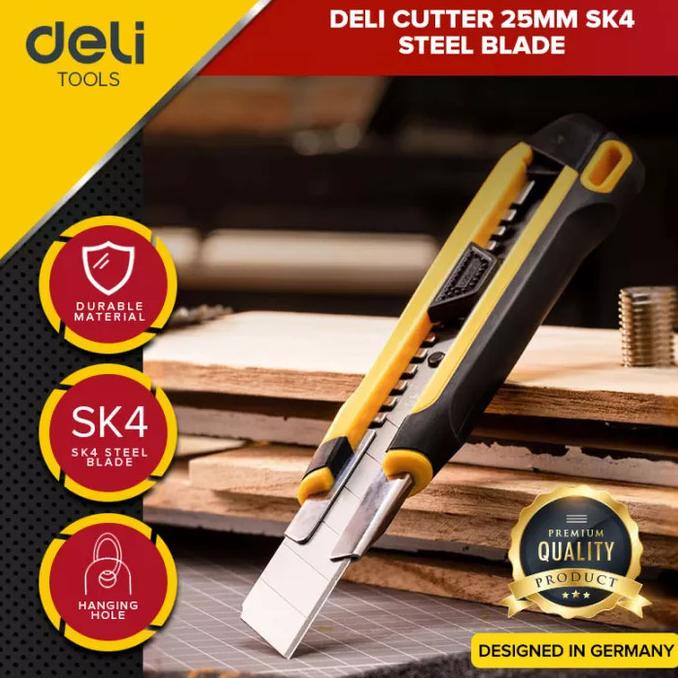 

Deli Cutter Pisau Baja 25mm SK4 Sistem Kunci Otomatis Perkakas EDL025