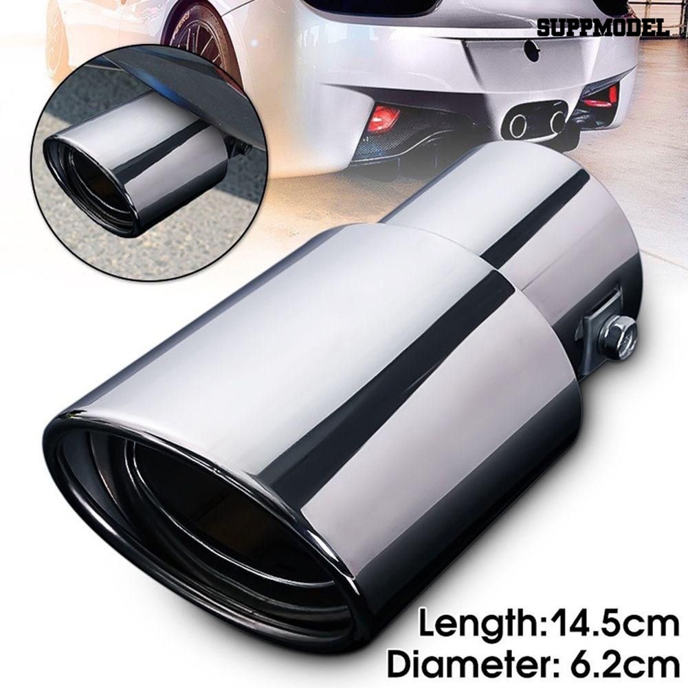 [Dekorasi] Universal Stainless Steel Belakang Mobil Bulat Lurus Pipa Knalpot Tail Muffler Tip
