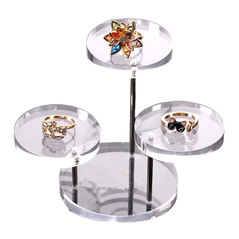 Gro Akrilik Display Perhiasan Kalung Gelang Bulat Table Holder Stand Rack Cases