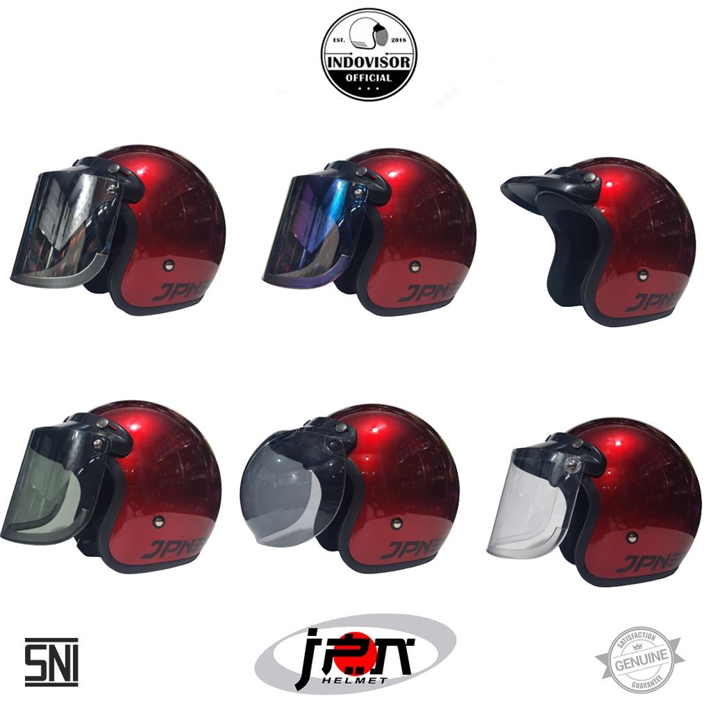 Helm JPN Warna Maroon Glossy