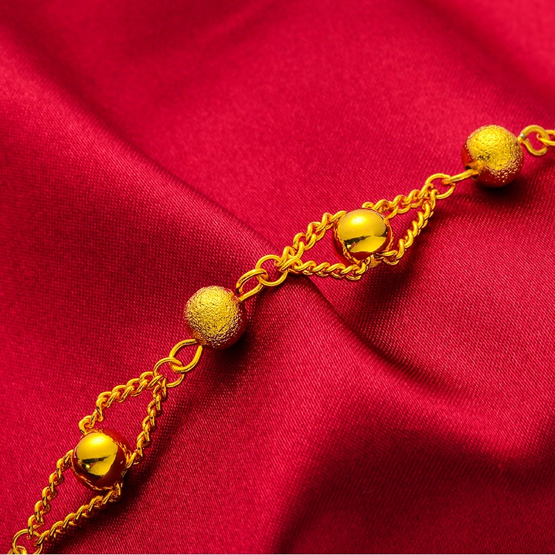 Goldkingdom Perhiasan Fashion Emas Asli Kadar 375Bangkok Aksesoris Ready Stock Gelang Manik Transshipment Wanita Baru Dengan Passepartout Berlapis Emas