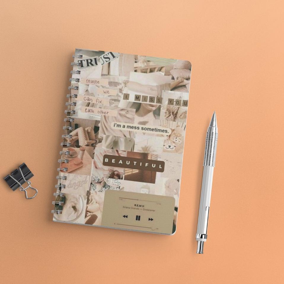 

[V-9U ♥☞] Notebook Aesthetic Edition 1 Lined Grid Dot Ukuran A5 Ring Spiral Jurnal Catatan Buku Spiral Binder-trending