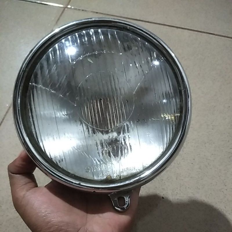 lampu depan reflektor set ring/lis  headlamp honda cb100 cb125 honda xl 125 original second utuh