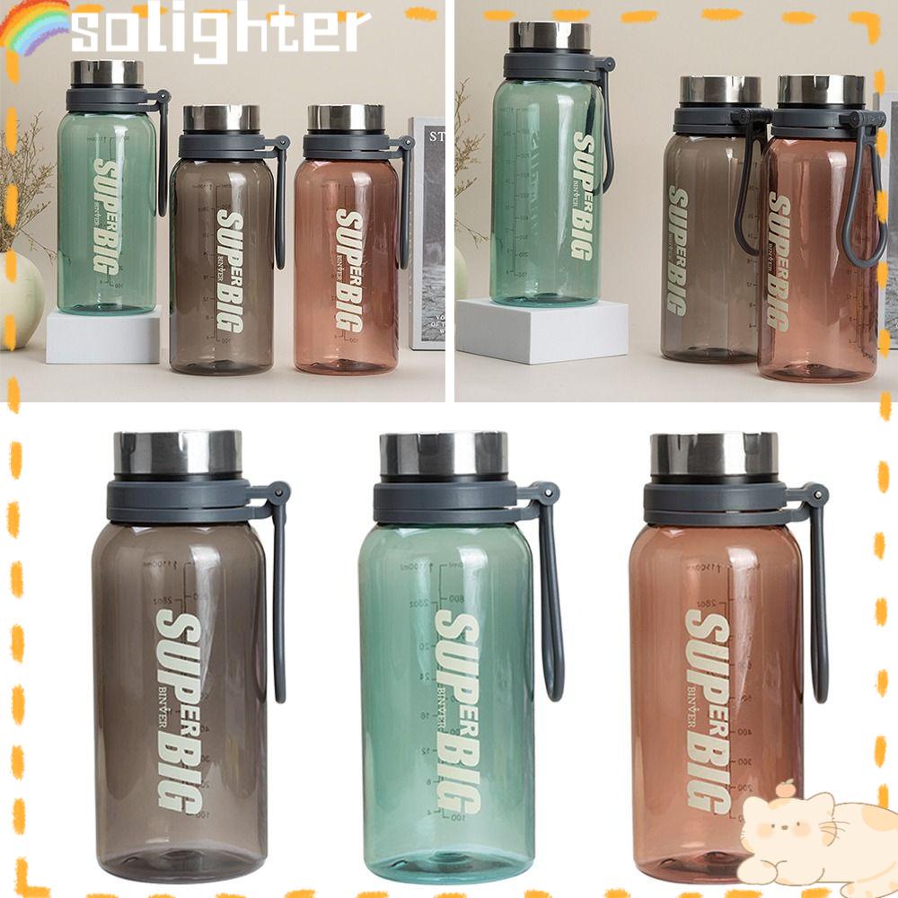 Solighter 1160ml Sports Water Bottle Gym Travel Frosted Botol Minum Bening