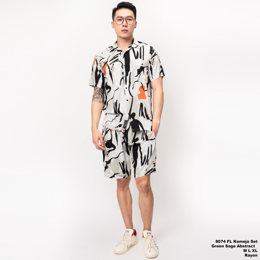 BEST DEALS JANE FREY CLOTHING SETELAN PIYAMA PRIA FREYPV 8074 REGULER FIT SET MOTIF M-XL KEMEJA TIE