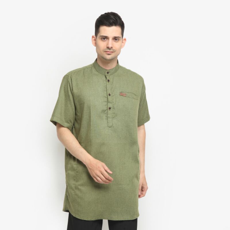 Baju Koko Pria Dewasa Kurta Lengan Pendek - Katun Madinah