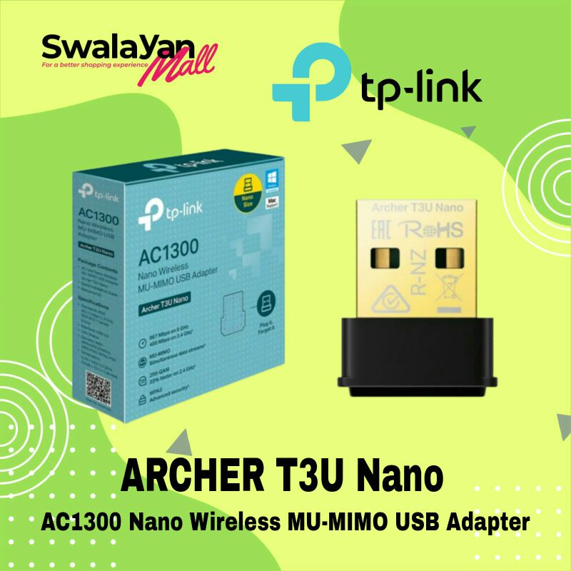 TP-LINK Archer T3U Nano AC1300 Nano Wireless MU-MIMO USB Adapter