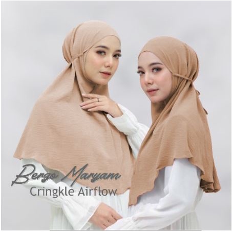 Jilbab Instan Bergo Maryam Crinkle Airflow Premium Hijab Crinkle Size Standar