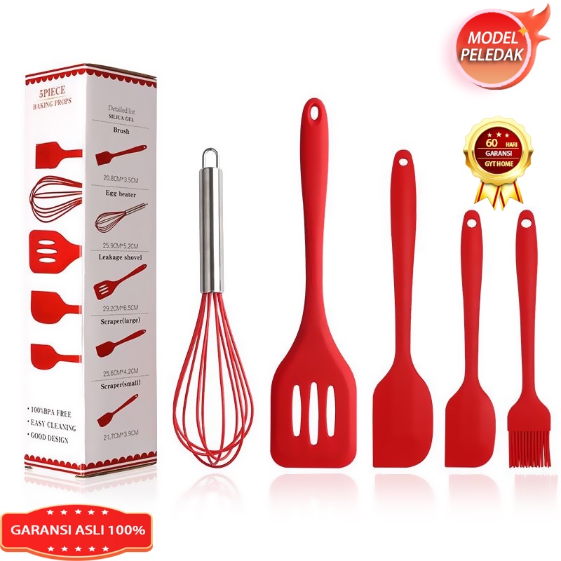 Sutil Spatula Set Silikon Spatula Silicon 5 Set minyak pengocok telur sekop