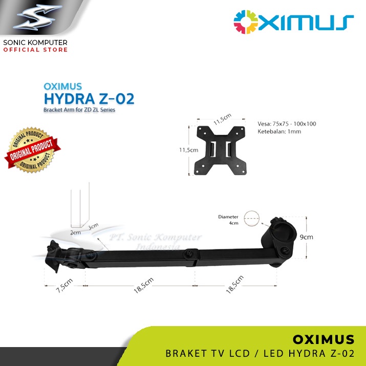 Bracket Arm for ZD ZL Series OXIMUS HYDRA Z02 ARM