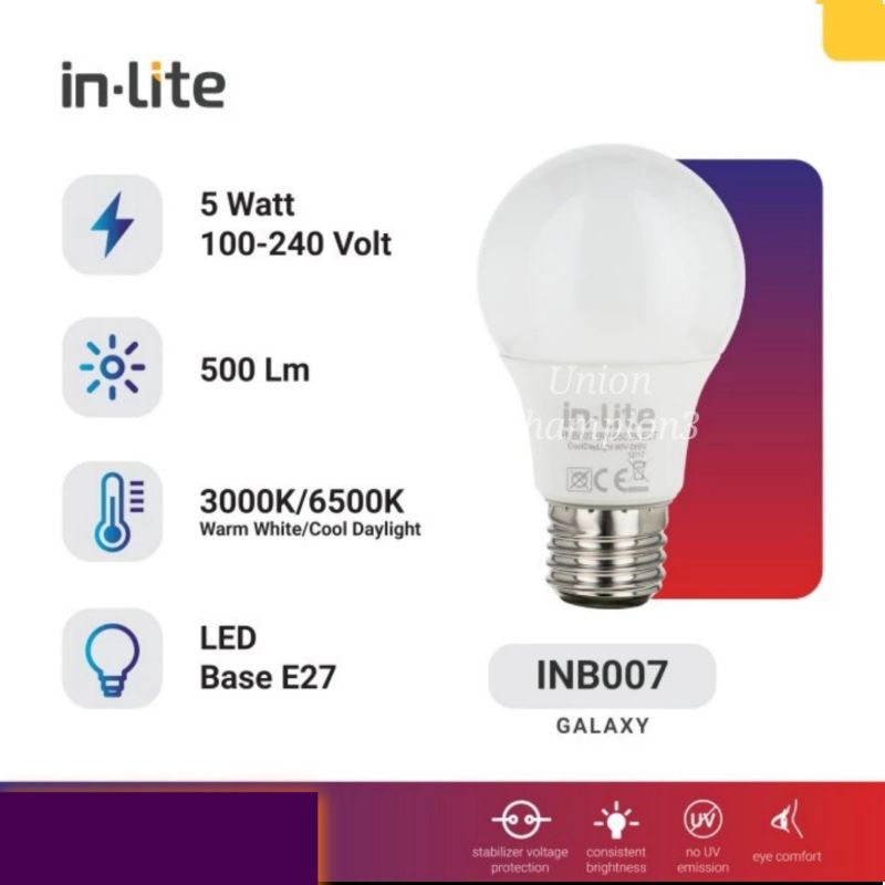 Lampu Inlite LED Bulb 5W 5watt E27 inlite INB007