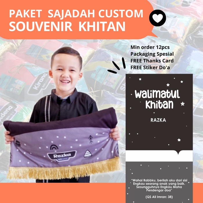 Souvenir Khitan Anak (Sajadah Custom Nama) MeTime