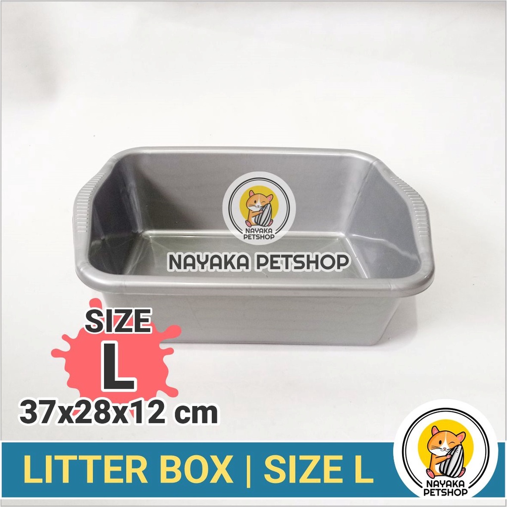 Size L Litter Box Kucing Bak Pasir Baki Zeolit Gumpal Wangi Wood Pellet Cat Toilet Kotak Kotoran Hewan