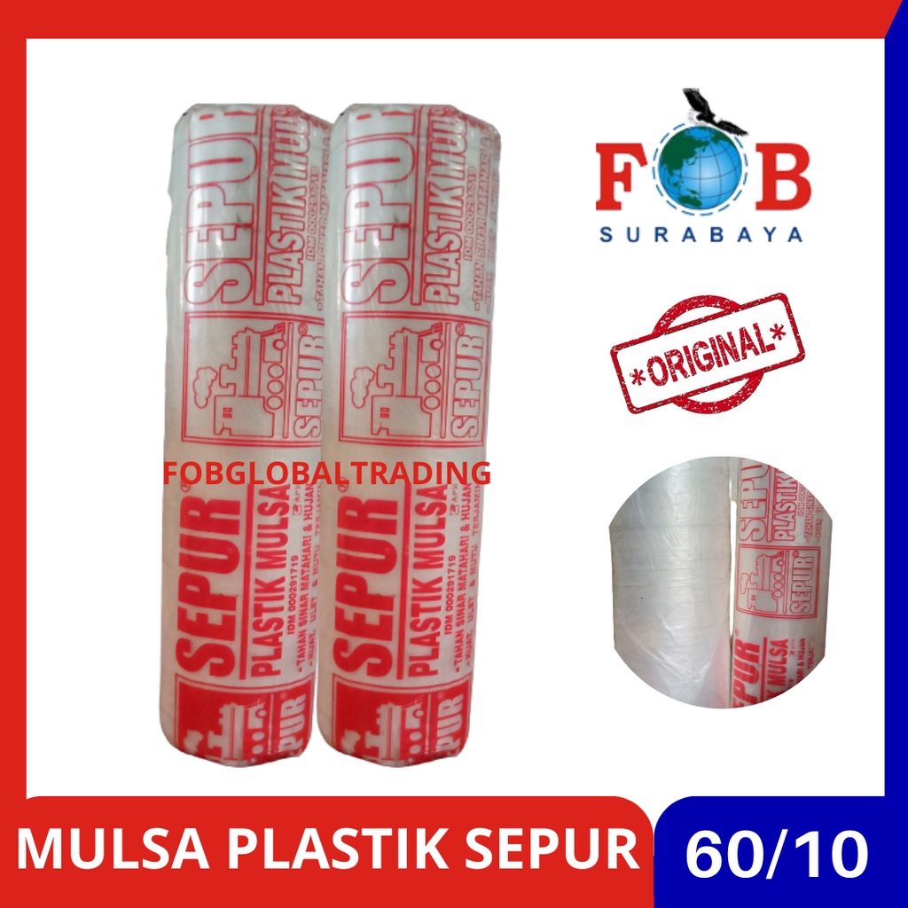 MULSA PLASTIK BENING / PUTIH UKURAN 60 / 10 ATAU 120CM X 480M MEREK SEPUR