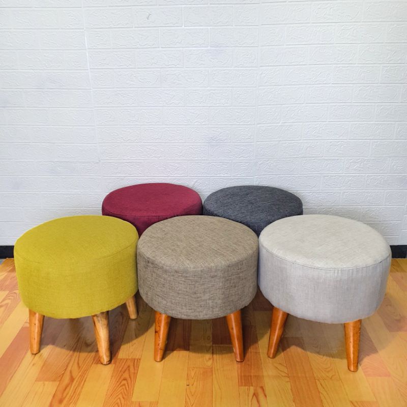 RK KANVAS - STOOL BULAT POLOS / PUFF / SOFA STOOL KOTAK MINIMALIS