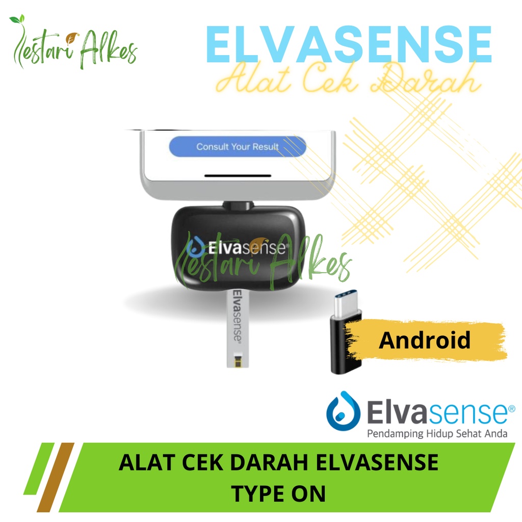 Alat Cek Gula Darah Elvasense - Smartphone Connect Type ON (for Only Android)