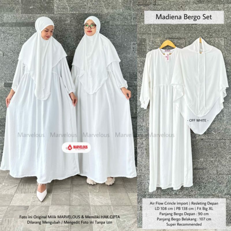 MADIENA BERGO SET ORI MARVELOUS | Dress+Jilbab | Airflow import Busui