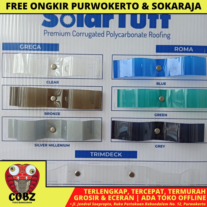 0.8 MM X 84 CM X 5 M /SOLARTUFF TRIMDEK SPANDEK ATAP GELOMBANG BESAR