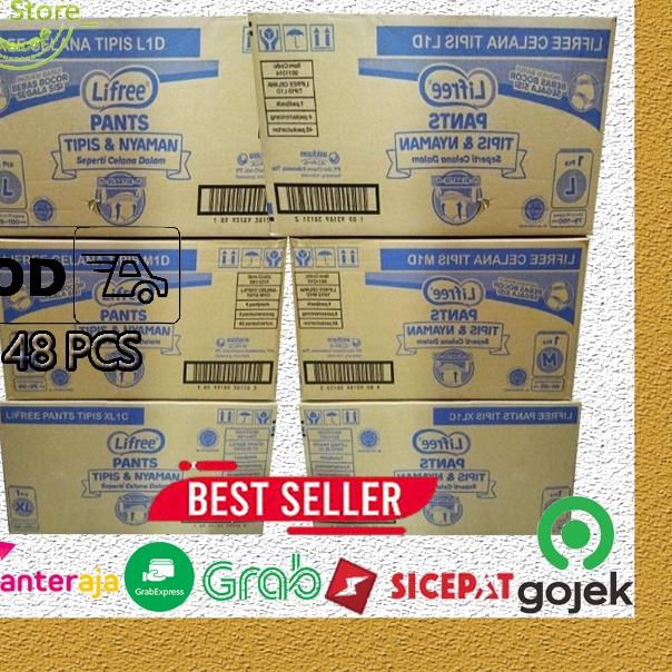 EXCLUSIVE!LIFREE POPOK CELANA | POPOK DEWASA  1 KARTON / 48 PCS (Size :M/L/XL)|KD5