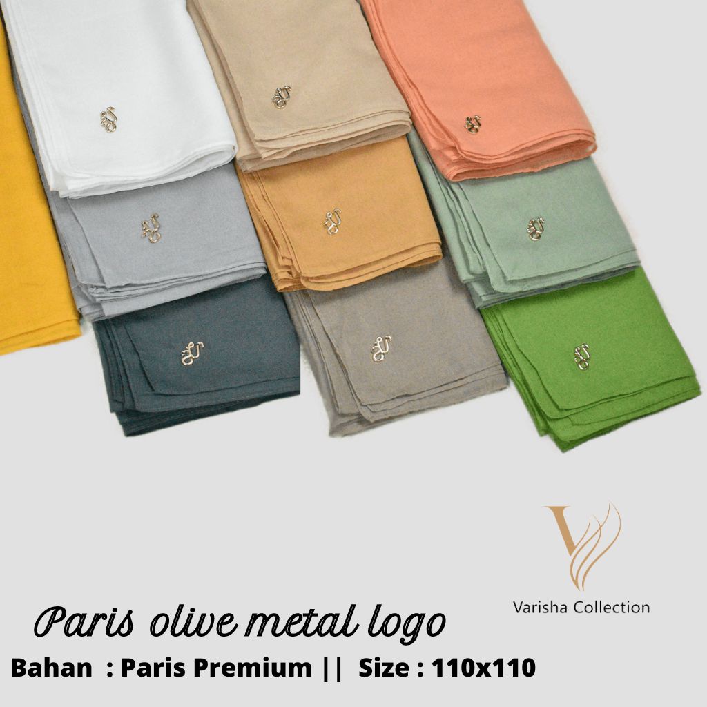 Jilbab Segi Empat Paris Olive / Segi Empat Paris Original Jahit Tepi / Hijab Segi Empat Paris Premiu