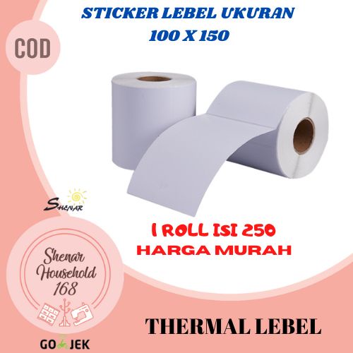 BISA COD , LEBEL THERMAL STICKER PRINTER VIRAL MURAH ROLL TERMAL BARCODE UK 100 X150  - SHENAR