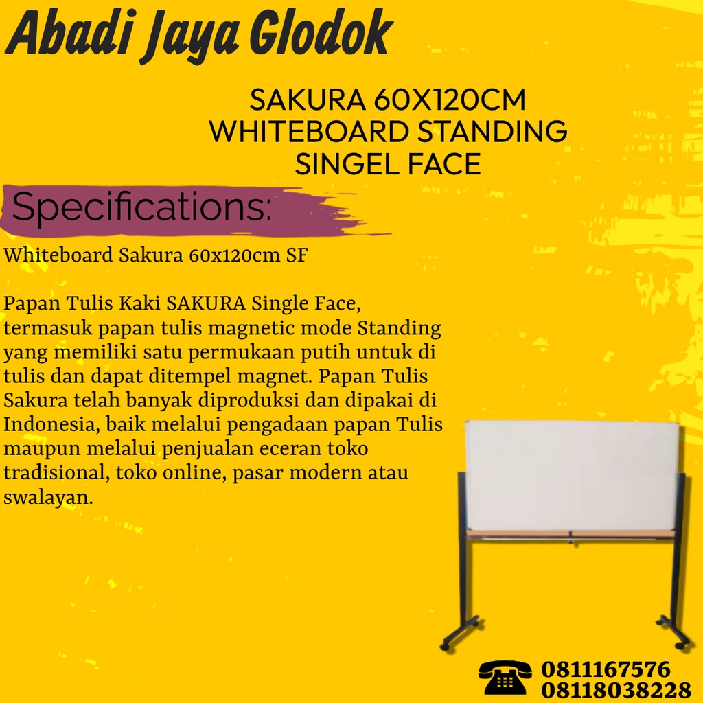 

SAKURA 60X120CM WHITEBOARD STANDING
