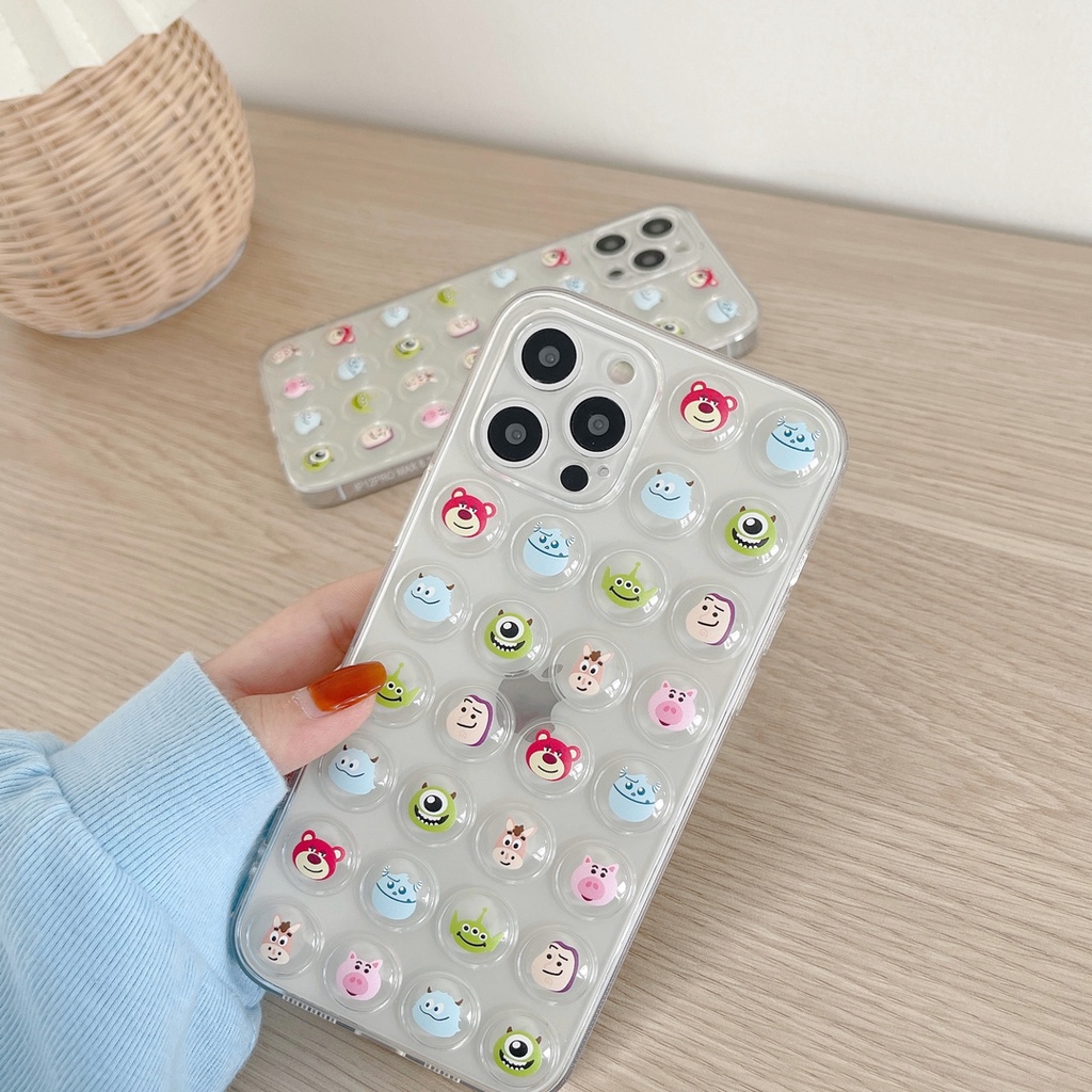 BUBBLE 3D Pop it Tsum tsum iphone 7 8 x xr xs max 11 12 13 14 pro max 14 plus case civer casing