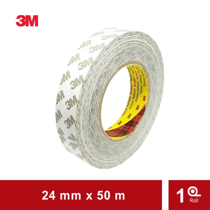 

3M 9075i / 7385C Double Coated Tissue Tape - 24 mm x 50 m - 1 Buah